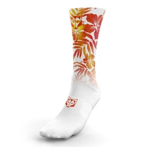 Ψηλές Κάλτσες Floral Orange